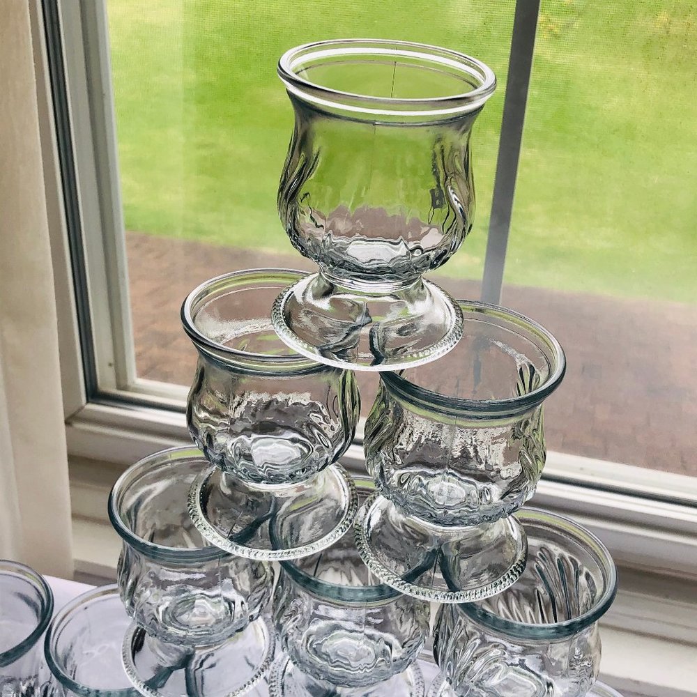 (12) Glass Votive Candle Holder Custard Dishes